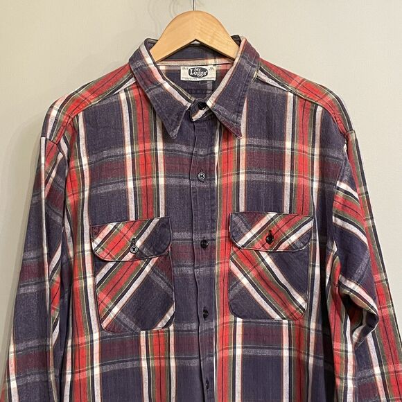 Vintage Mr. Leggs Shirt Plaid Flannel Button Up USA Made Mens‎ XLT 17-17.5 EUC - Picture 2 of 9